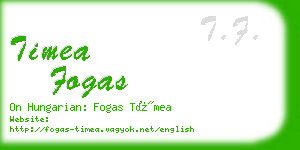 timea fogas business card